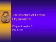 The structure of Formal Organizations