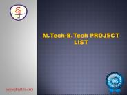 B Tech, M Tech Projects List