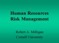 Human Resources  Risk Management PowerPoint PPT Presentation