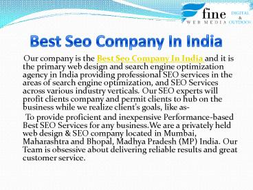 Top Seo Companies in India