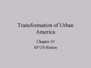 Transformation of Urban America