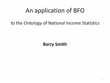 An application of BFO