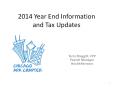 2014 Year End Information and Tax Updates PowerPoint PPT Presentation