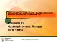 Gauteng Provincial Manager PowerPoint PPT Presentation
