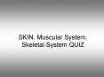 SKIN, Muscular System, Skeletal System QUIZ PowerPoint PPT Presentation