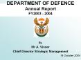 DEPARTMENT OF DEFENCE Annual Report FY2003 - 2004 PowerPoint PPT Presentation