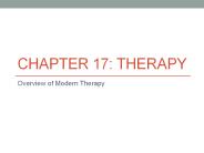 Chapter 17: Therapy