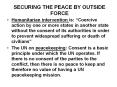 SECURING THE PEACE BY OUTSIDE FORCE PowerPoint PPT Presentation