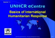 Basics of International Humanitarian Response