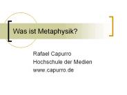 Was ist Metaphysik?