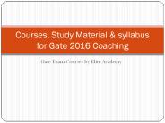 Get Gate 2016 coaching for Chemical Engineering