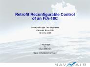 Retrofit Reconfigurable Control of an F/A-18C