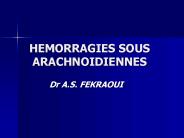 HEMORRAGIES SOUS ARACHNOIDIENNES