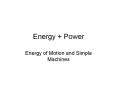 Energy   Power PowerPoint PPT Presentation