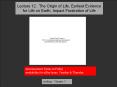 Lecture 12. The Origin of Life, Earliest Evidence for Life on Earth, Impact Frustration of Life PowerPoint PPT Presentation