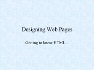 Designing Web Pages