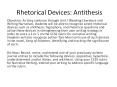 Rhetorical Devices: Antithesis PowerPoint PPT Presentation
