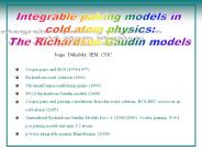 Integrable pairing models in