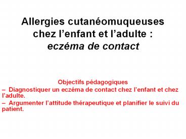 Allergies cutan