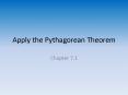 Apply the Pythagorean Theorem PowerPoint PPT Presentation