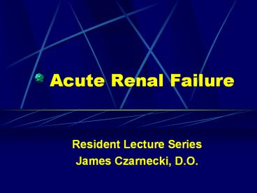Acute Renal Failure