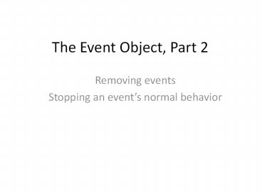 Removing events