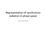 Representation of synchrotron radiation in phase space