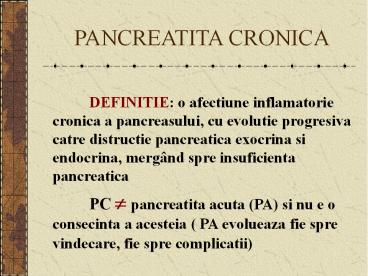 PANCREATITA CRONICA