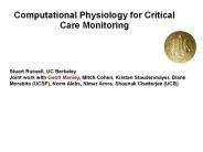 Computational Physiology for Critical Care Monitoring