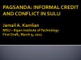 PAGSANDA: INFORMAL CREDIT AND CONFLICT IN SULU  PowerPoint PPT Presentation