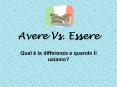 Avere Vs. Essere PowerPoint PPT Presentation