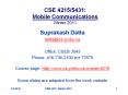 CSE 4215/5431: Mobile Communications Winter 2011 PowerPoint PPT Presentation