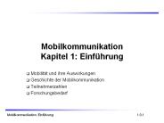 Mobilkommunikation Kapitel 1: Einf