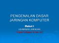 PENGENALAN DASAR JARINGAN KOMPUTER PowerPoint PPT Presentation