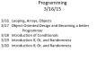Programming 3/16/15 PowerPoint PPT Presentation