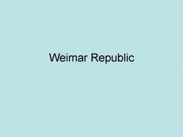 Weimar Republic