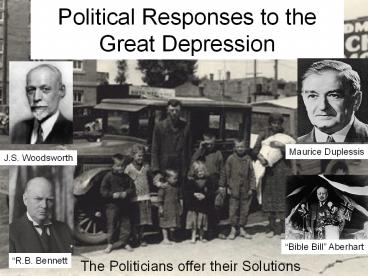 Political Responses to the Great Depression