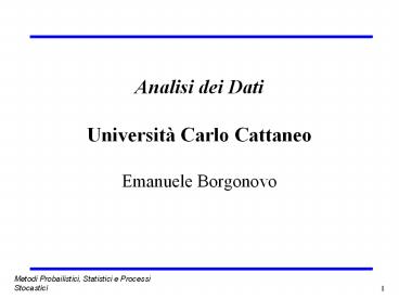 Analisi dei Dati Universit