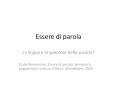 Essere di parola PowerPoint PPT Presentation