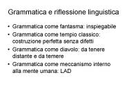 Grammatica e riflessione linguistica