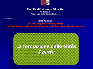 1. Presentazione docente e iscrizione studenti