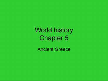 World history Chapter 5
