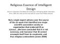 Religious Essence of Intelligent Design (Forrest in Evolution The Molecular Landscape, Cold Spring Harbor Laboratory Press, 2009, this slide and the next with the quote from Phillip Johnson) PowerPoint PPT Presentation
