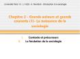 Chapitre 2 - Grands auteurs et grands courants (1)- La naissance de la sociologie PowerPoint PPT Presentation