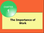 The Importance of Work