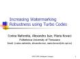 Increasing Watermarking Robustness using Turbo Codes PowerPoint PPT Presentation