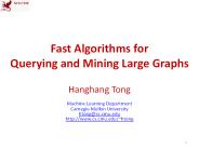 Fast Algorithms for Querying and Mining Large Graphs