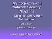 Cryptography and Network Security Chapter 2 