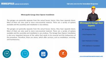 Minneapolis Garage Door Opener Installation