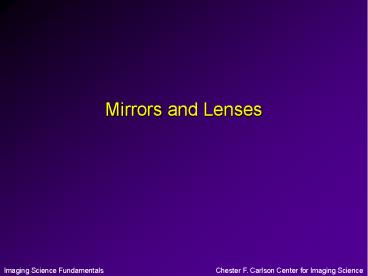 Mirrors and Lenses